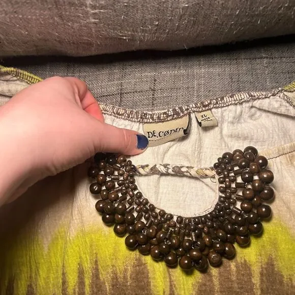 Decoded Y2K Boho Floral Tie-Dye Short Sleeve Top Women’s XL - Picture 2 of 3